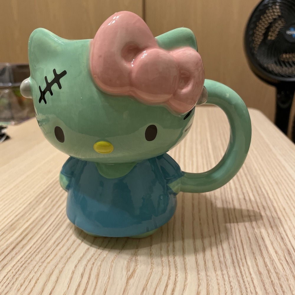 Silver Buffalo‎ Sanrio Hello Kitty Halloween Frankenkitty Blue Dress Ceramic 3D